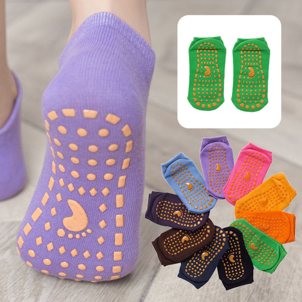 SAOLA 5 Pairs Chaussettes De Sol Antidérapantes Enfant Avec Poignées Yoga