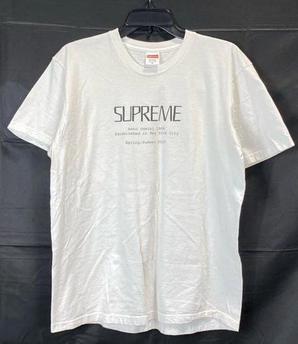 T shirt homme Supreme blanc en coton graphique moyen