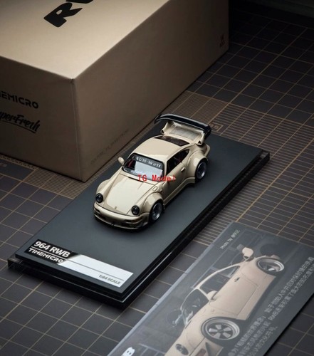 TG TM 1:64 GTShow Beige RWB 964 Classic Sports Model Diecast Metal Car New - Afbeelding 7 van 8
