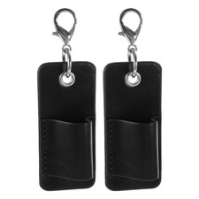 2pcs Pen Holder For Lanyard PU Anti-Lost Lanyard Pen Clip Retractable Pencil