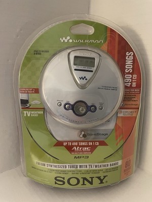 Sony Walkman D-NF400 2004 CD Player ATRAC Plus MP3 FM/AM/ TV/Weather Bands
