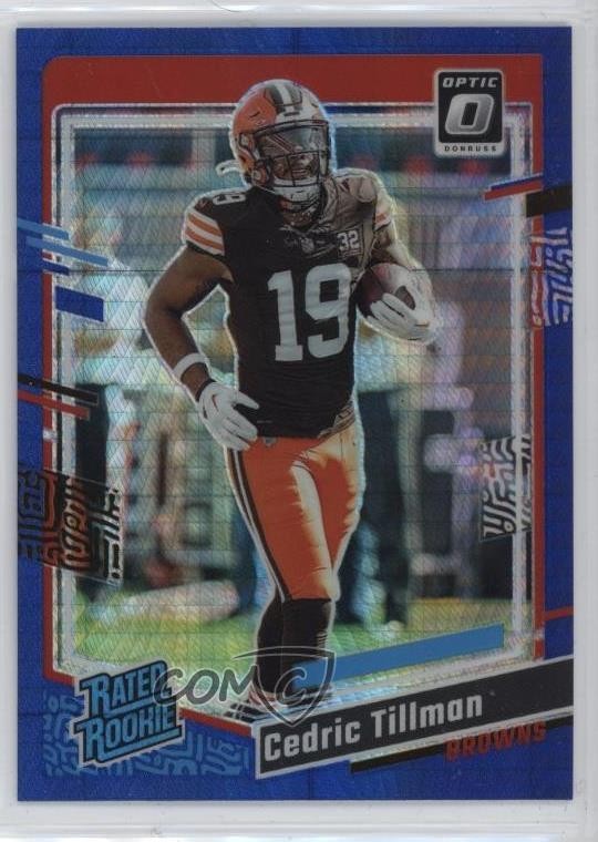2023 Panini Donruss Optic Rated Rookie Blue Hyper Prizm Cedric Tillman #224 0ac3