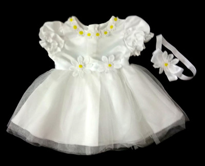Baby Mädchen Sommerkleid 6-9 m/weiß Partykleid mit Stirnband/kostenloser Versand UK