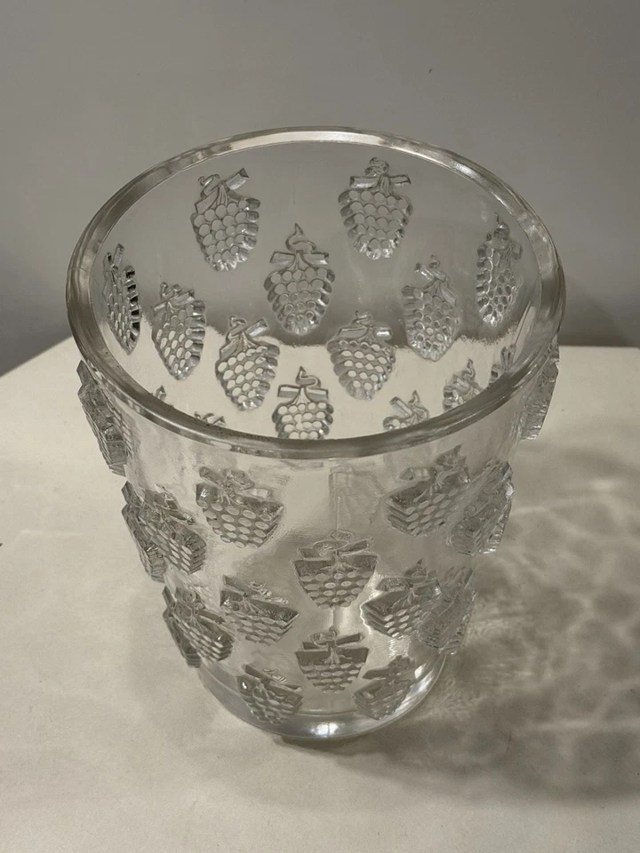 VASE CRISTAL R LALIQUE MODÈLE MALAGA LAVE RAISINS RÉFÉRENCE CATALOGUE LALIQUE - Photo 2/4