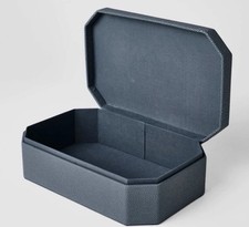 Small Blue Faux Shagreen Box- Threshold™ designed Studio McGee 8x6x2.5 NWT