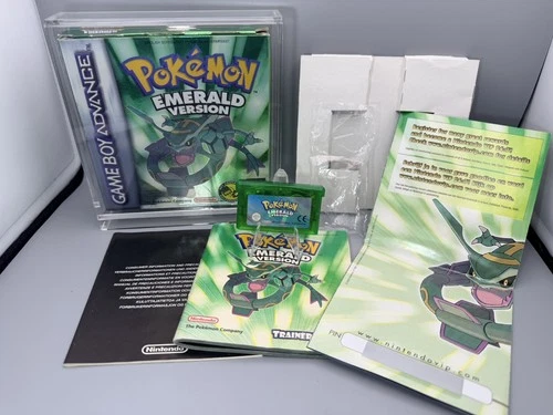 VGC w acrylic case Complete CIB Genuine Pokemon Emerald Gameboy Advance GBA