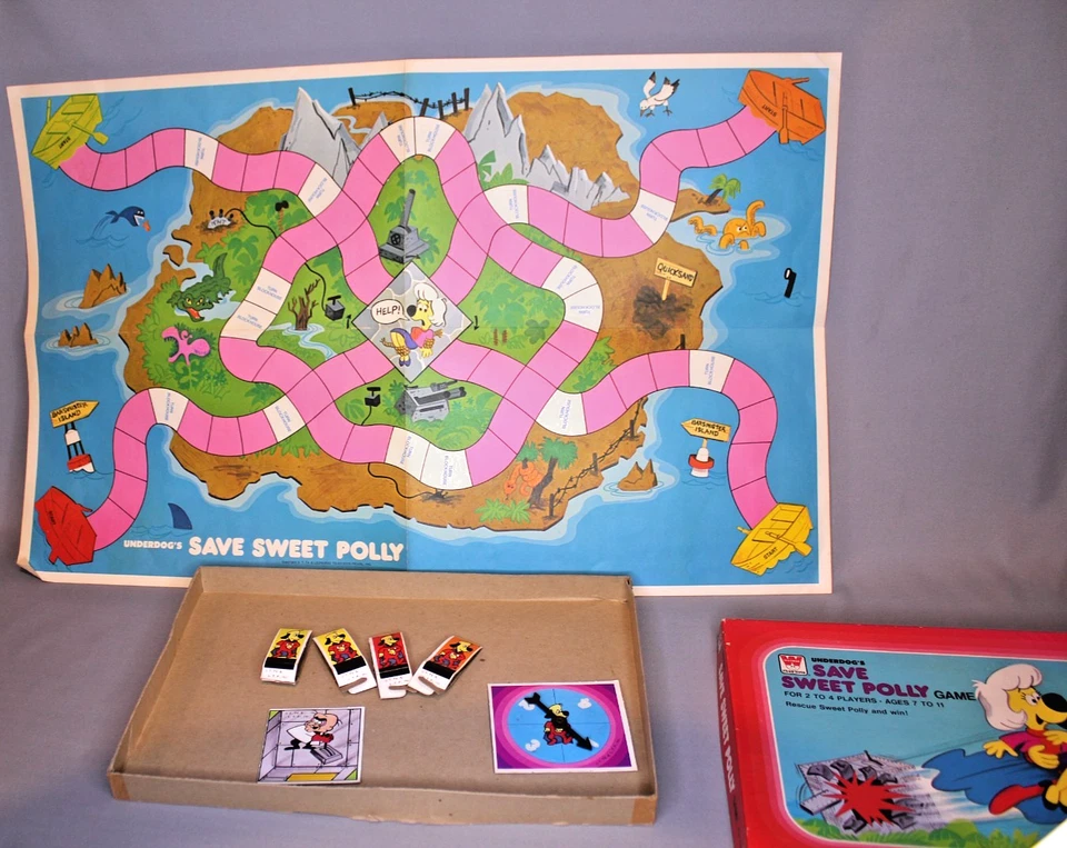Vintage Underdog's Save Sweet Polly Board Game - 1975 Whitman TV Show - Image 2 of 4