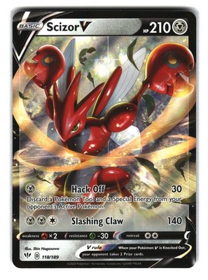 Scizor V 118/189 Ultra Rare Darkness Ablaze Pokemon Card 