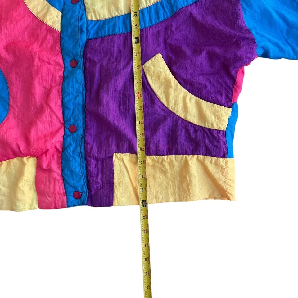 Vintage SB II Jacket Womens Small Multicolor Geometric Windbreaker 80s 90s Retro - Image 4 of 4