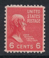Scott 811- MNH- 6c John Quincy Adams- Presidential 