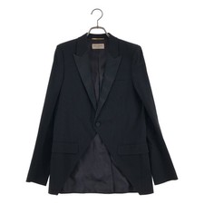 Saint Laurent Paris Wool Peak Lapel Smoking Jacket Black Size 36 Pre-Owned