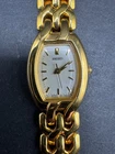 Vintage Seiko Ladies Dress Watch Fancy Case Band 1N01-5C19 Gold Tone White Dial