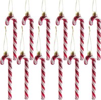 Glitzer Weihnachtsbaum Deko Zuckerstangen AnhäNger 12 StüCk Weihnachten
