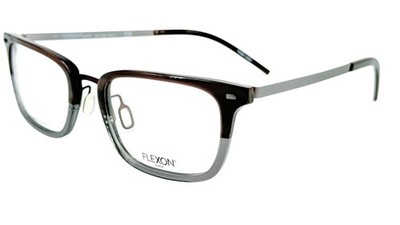 Flexon B2021 Mens Plastic Eyeglass Frame 221 Brown Horn 54-20 Memory Metal