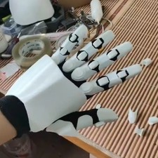 White Mechanical Wearable Hand Armor Gloves Halloween Costume Props Role-Rlaying
