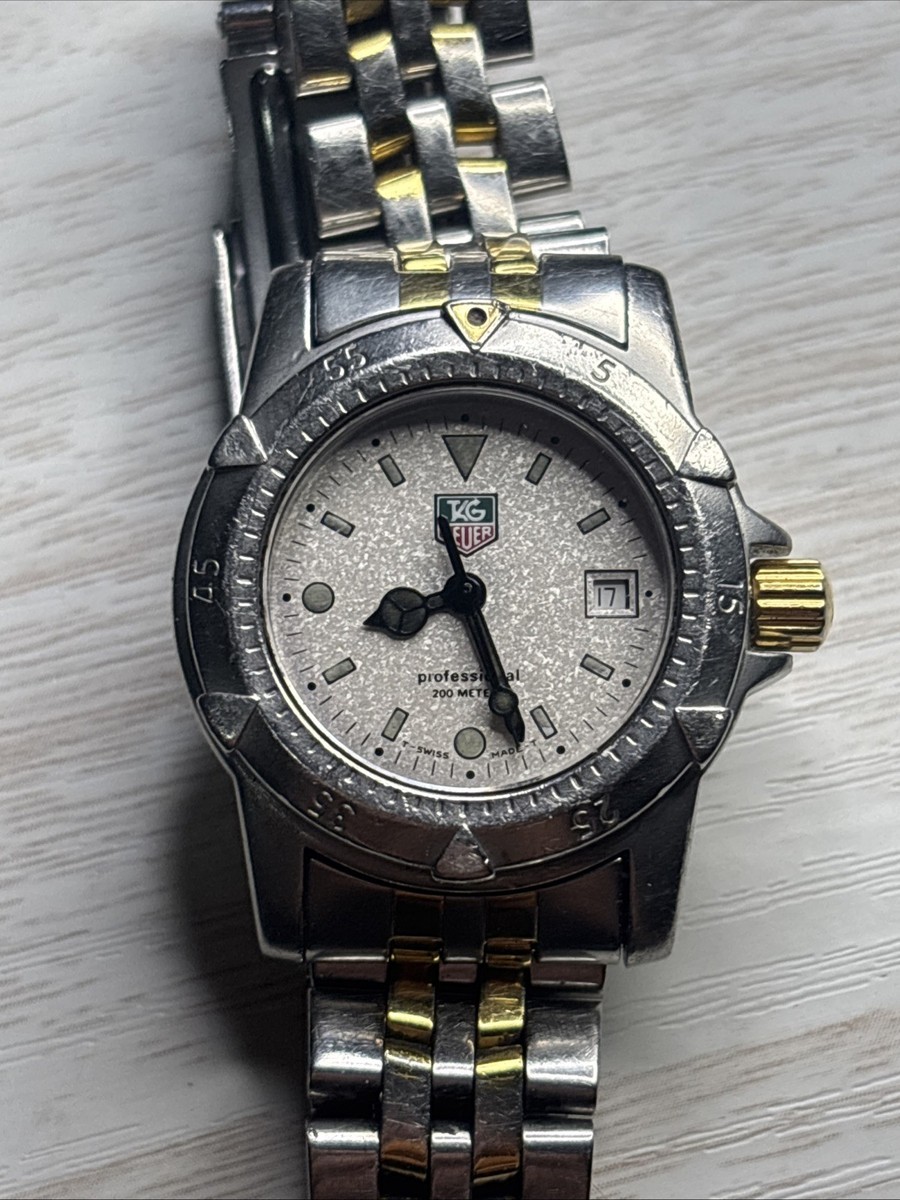 Vintage Ladies Tag Heuer Professional 1500 27mm Steel Granite Dial