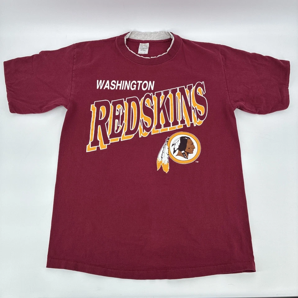 Camisa De Colección Washington Redskins Hombres Grande Roja Doble Manga NFL 90 EE. UU. Foto 2 de 4