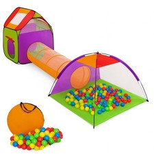 Tenda Igloo Bambini con 200 Palline e Tunnel Pieghevole Giochi Interni Esterni