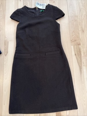 United Colors of Benetton Sheath Dress Womens Sz S Brown Cap Sleeve Timeless NWT