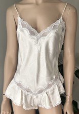 Vintage Sheri Gregory Glossy Liquid Satin Lingerie Teddy Panty Romper Cami Sz S