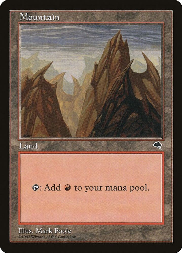 1997 Magic: The Gathering TMP - Mountain (Vertical) (#343, Land, Lightly Played)
