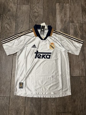 Adidas Real Madrid 1999 Home Jersey White Teka Retro Soccer Shirt