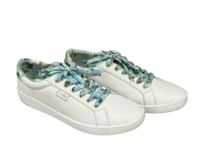 Anthropology Keds Women's Ace Blue Fields In White Sneaker Shoe Sz 