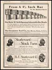 1909 Geometric Tool Co. New Haven Connecticut Style D Die Heads Vintage Print Ad