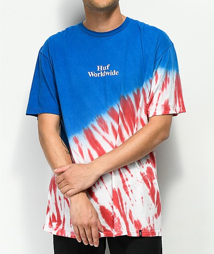 HUF Men's S/S T-Shirt FLAG TIE DYE 