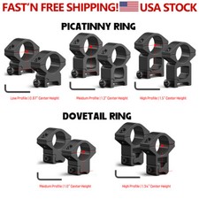 1inch Rifle Scope Rings Dovetail / Picatinny Low/Medium/High Profile Scope Mount