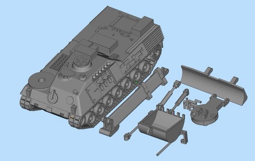 3D Printed 1/72/87/144 Germany Dachs Armoured Engineer Vehicle Model Kit - Picture 2 of 3