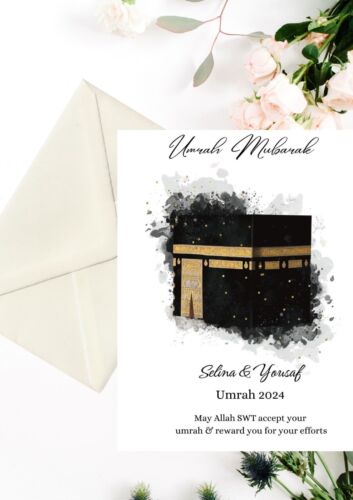 Personalised Umrah Mubarak Greeting Card, Umrah, Islam, Muslim, Congratulations, - Picture 1 of 3
