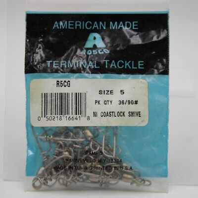 Rosco R5CG Nickel Coastlock Swivels Size 5 36pk 90lb