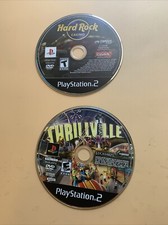 PS2 Game Lot Hard Rock Cafe Casino & Thrillville Scratched But Play Disc Only
