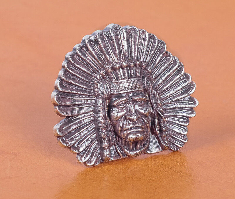 Indian Chief Headdress Screw Back Concho Leather Craft Western Saddle Accessory Indian Chief Headdress Screw Back Concho Leather Craft Western Saddle Accessory