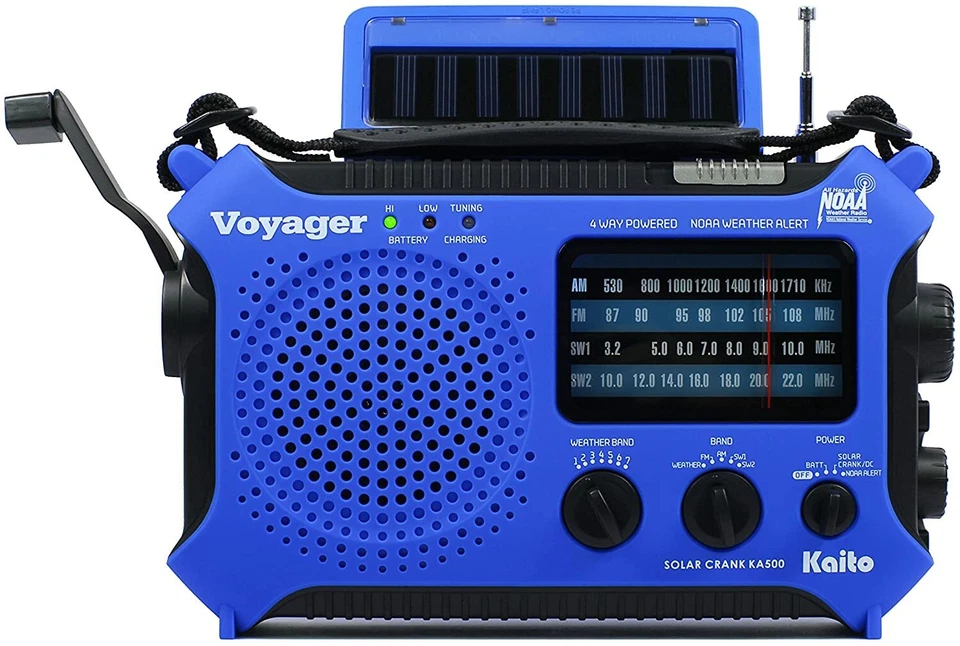 Kaito KA500 AM FM Shortwave Solar Crank Emergency NOAA Weather Alert Radio Blue - Image 2 of 4