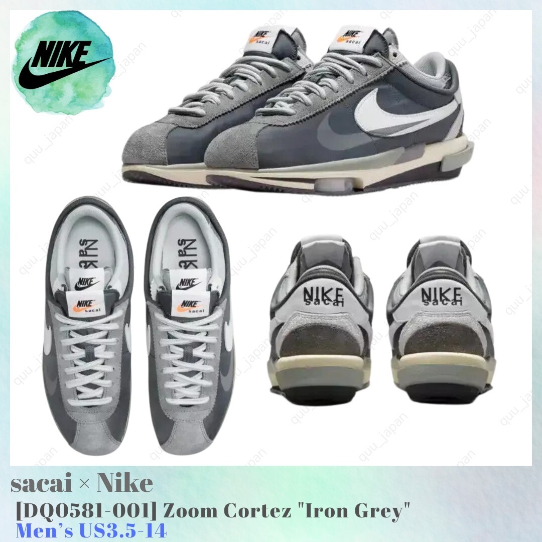 Size 8 - Nike sacai x Zoom Cortez SP Iron Grey for sale online | eBay