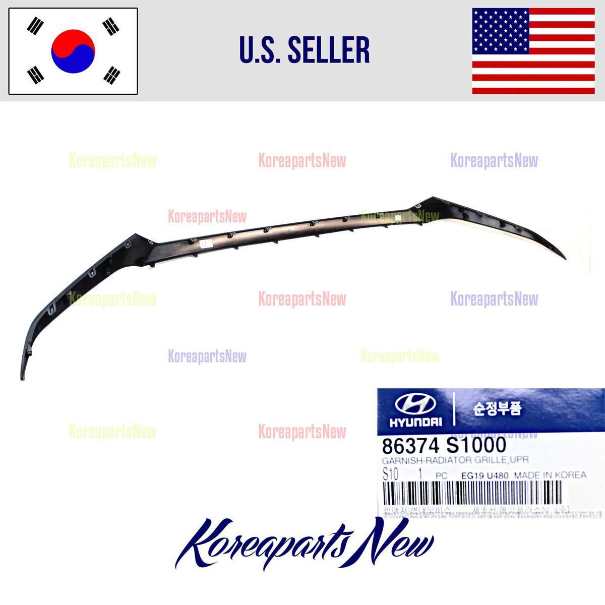 FRONT Upper Grille Molding Trim SILVER color ⭐OEM⭐ HyundaI Santa 