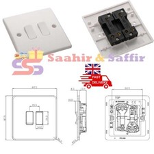 Light Switch 2 Gang 1 Way White Plastic 10AMP Double Lamp With Screw Home Office