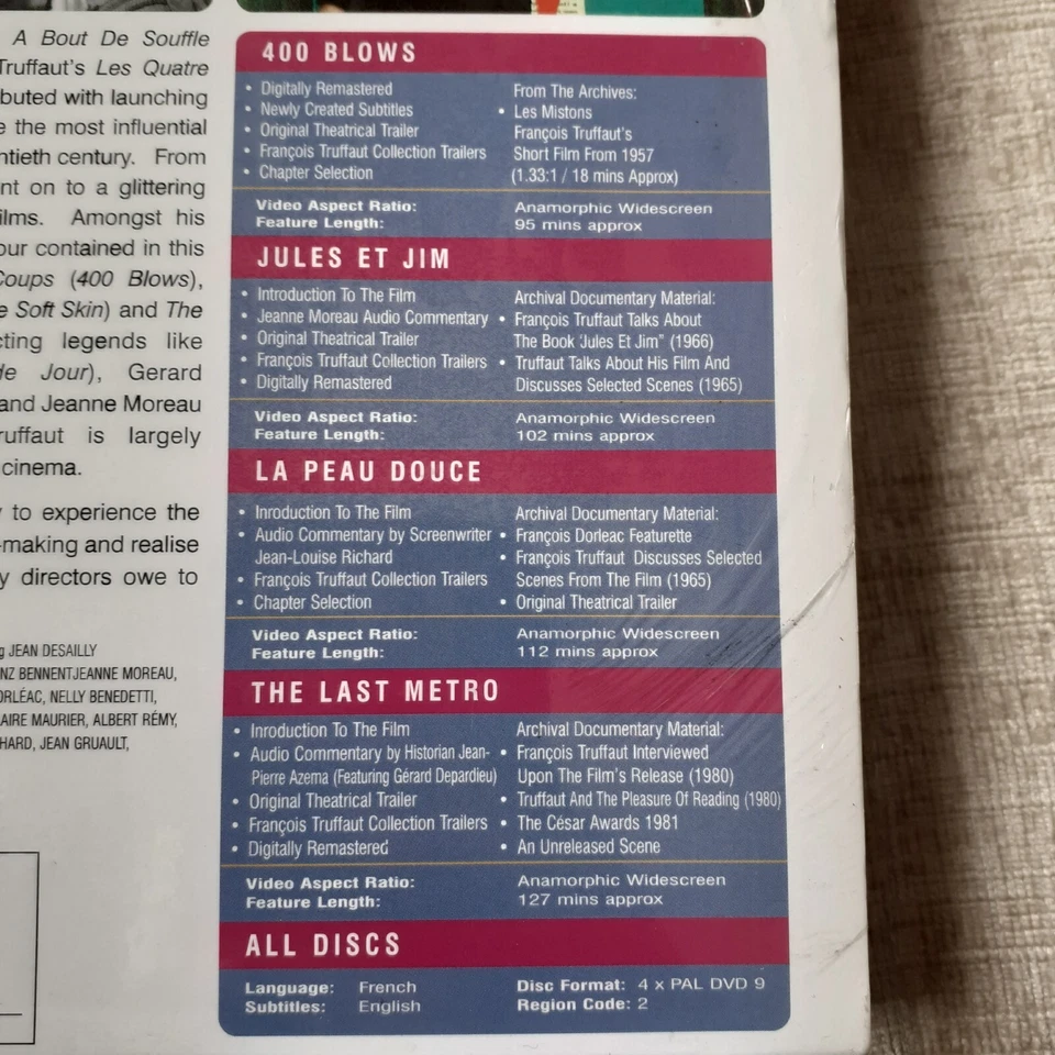 The Essential Truffaut Collection DVD Box Set Factory Sealed. Rare. - Image 4 of 4