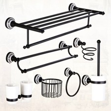Fashion Black Oil Rubbed Brass Porcelain Bathroom Wall Mounted Accessory Set
