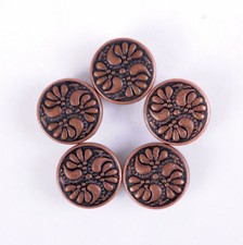 50PC 9MM Antique Copper Floral Engraved Conchos Handcraft Stud Rivet Tacks Decor