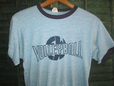 GOLD LABEL Russell Vtg 70s 80s Volleyball Heather Tri Blend Ringer T Shirt S USA