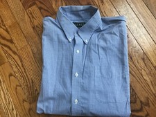 Men's Ralph Lauren Classic NON IRON White  Checked Dress Shirt, Size 18-34/35