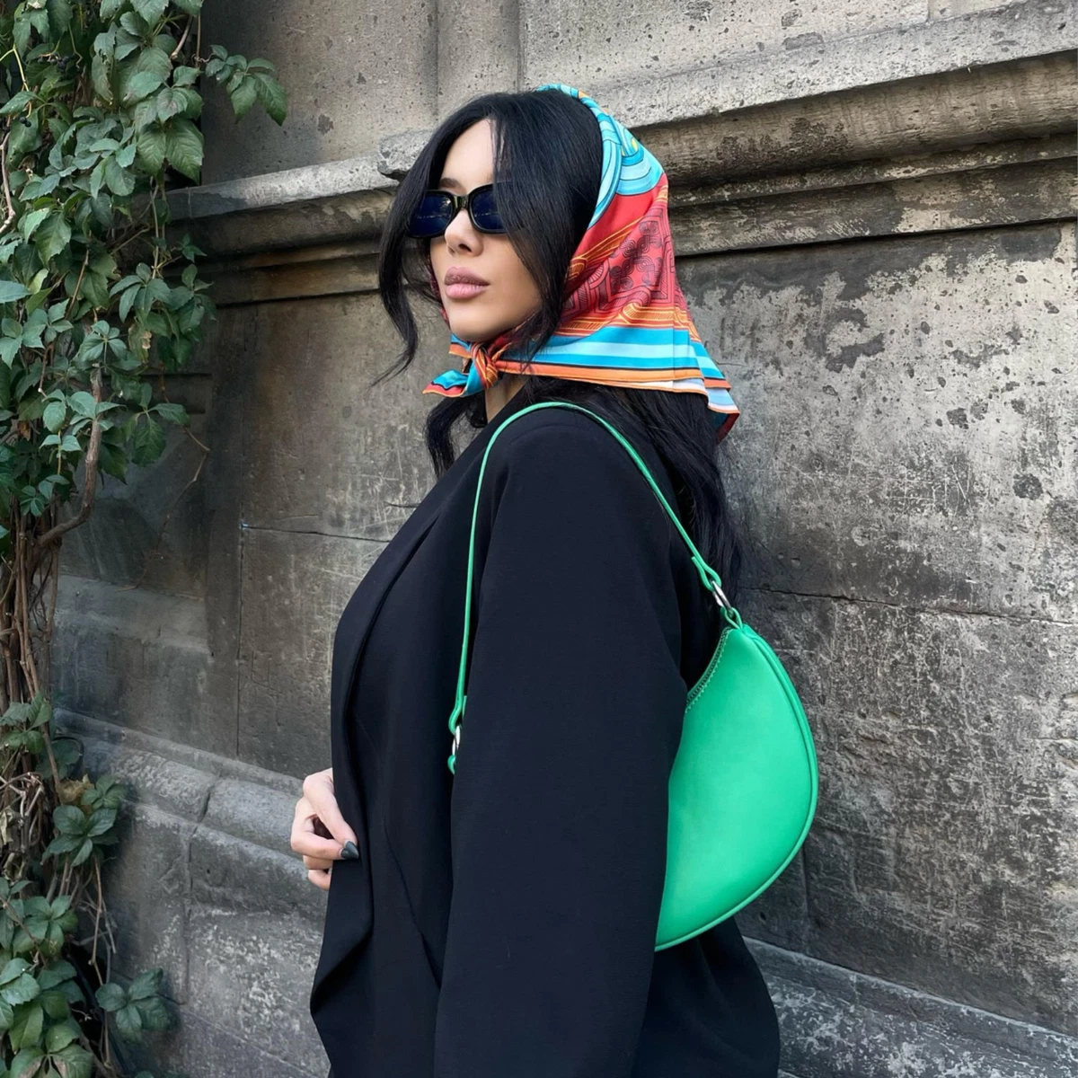 Bright silk scarf deals