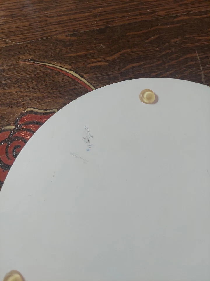 Round Glass Cutting Board / Trivet, app. 8", FAT CHEF WITH TRAY & BREADS - Image 4 of 4