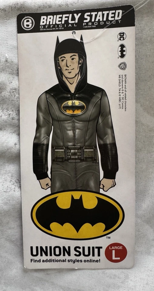 NUEVO CON ETIQUETAS Para hombres Brevemente Declarado Batman DC Comics Mono Disfraz Pijama Grande Con Capucha Foto 3 de 4