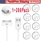 3FT 30 pin USB Charging Data Cable Cord for iPad 1/2/3 iPod Nano 1-6 Lot