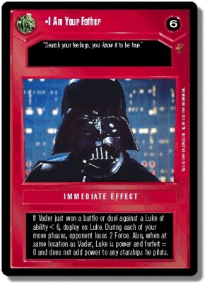 1x  I Am Your Father - Rare Light Play Cloud City - BB