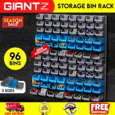 NEW Wall Mounted Storage Bins Rack Set Nuts Bolts Organizer Parts 96 Garage Bins